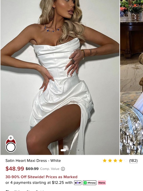 Fashion Nova Dresses & Skirts - Fashion Nova White Satin Strapless Maxi Dress with Side Slit